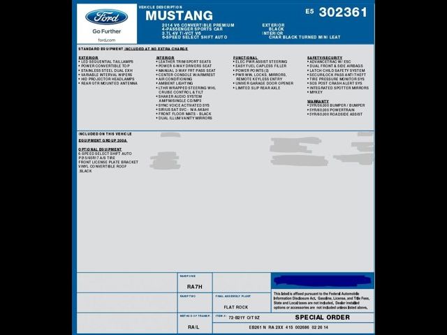 2014 Ford Mustang V6 Premium