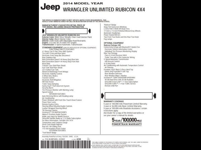 2014 Jeep Wrangler Unlimited Rubicon