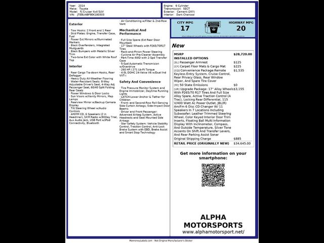 2014 Toyota FJ Cruiser Base