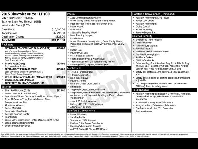 2015 Chevrolet Cruze LT