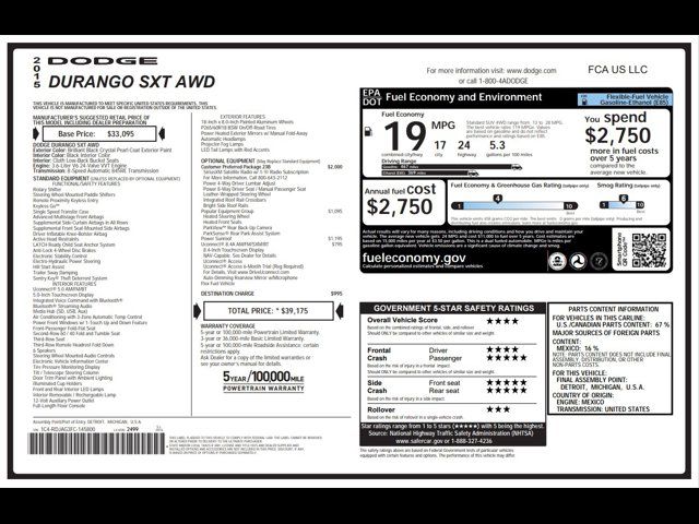 2015 Dodge Durango SXT