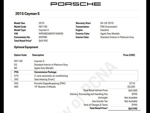 2015 Porsche Cayman S