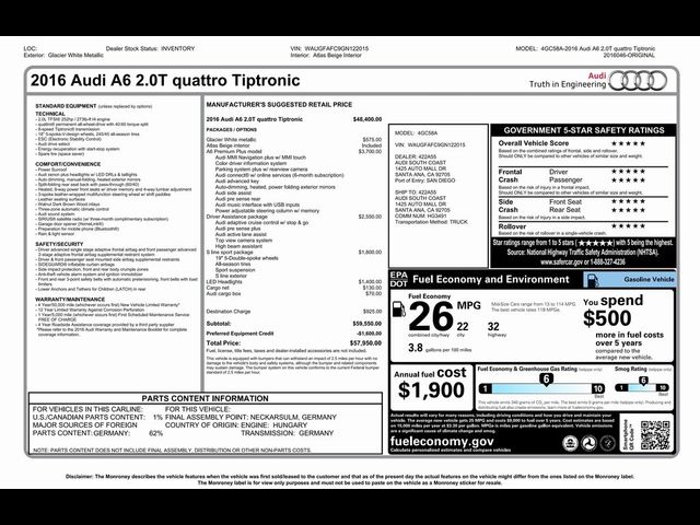 2016 Audi A6 2.0T Premium Plus