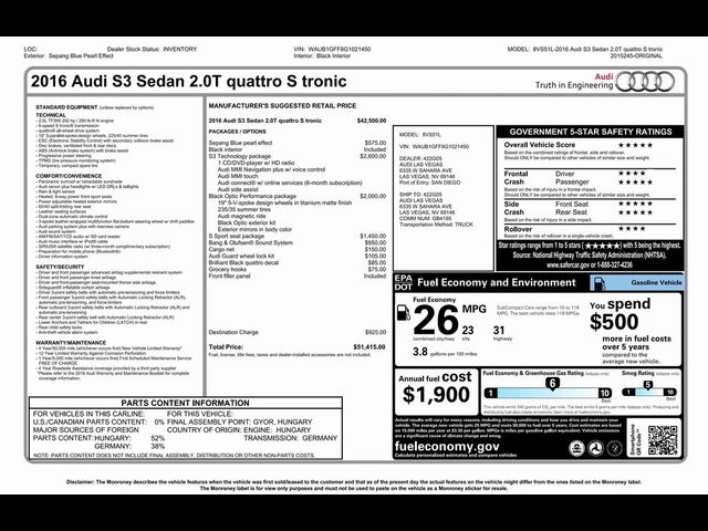 2016 Audi S3 Premium Plus