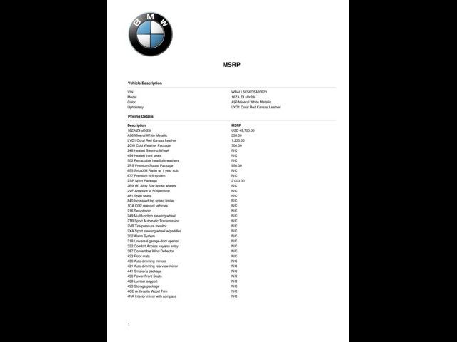 2016 BMW Z4 sDrive28i