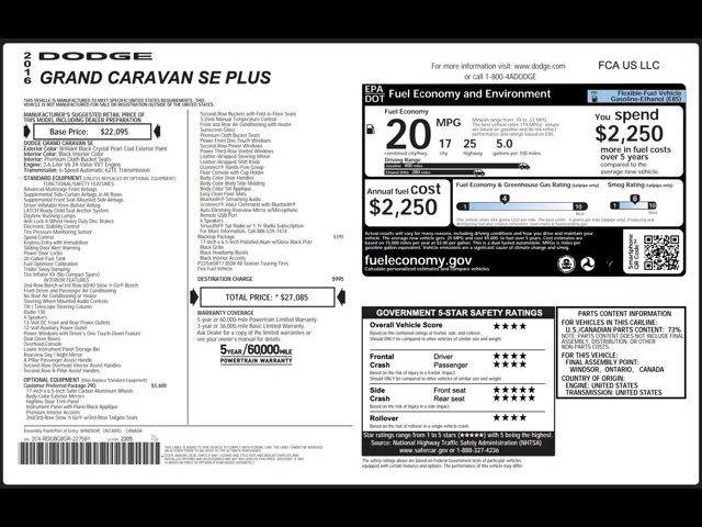 2016 Dodge Grand Caravan SE Plus