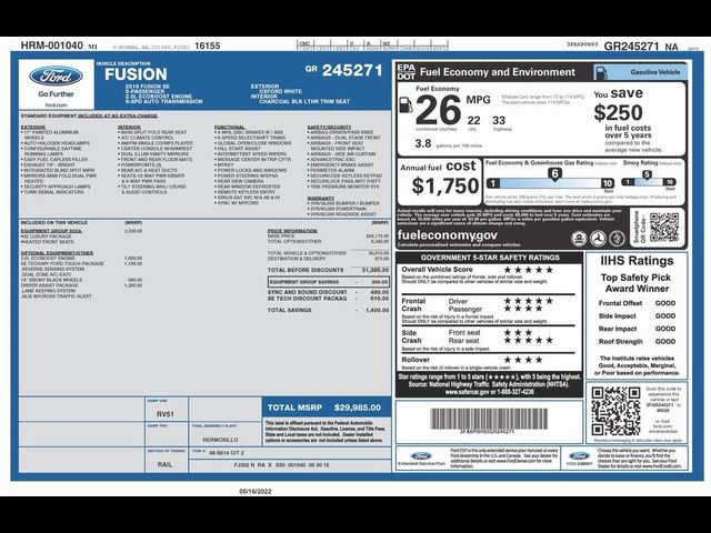 2016 Ford Fusion SE