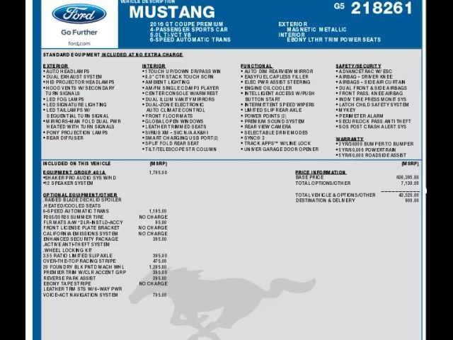 2016 Ford Mustang GT Premium