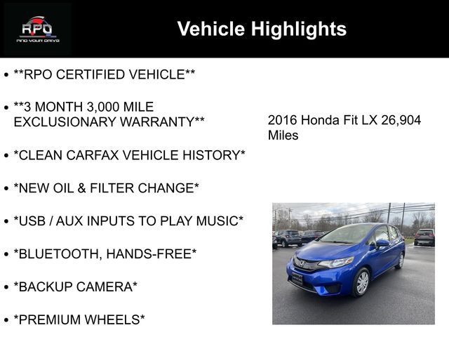 2016 Honda Fit LX