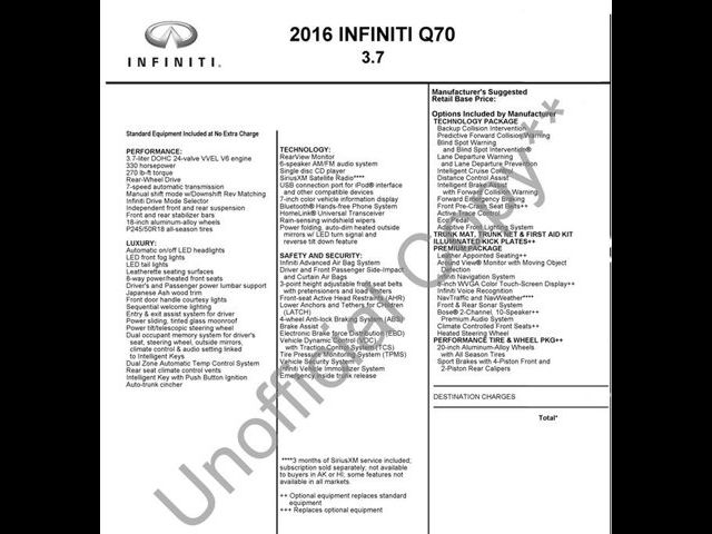 2016 INFINITI Q70 Base