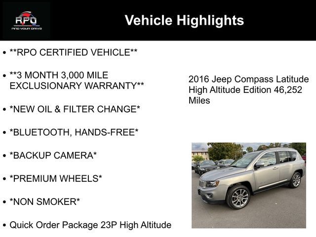 2016 Jeep Compass High Altitude