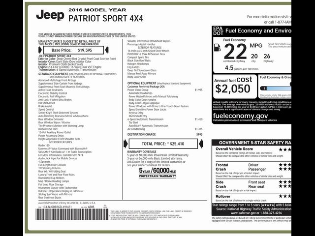 2016 Jeep Patriot Sport