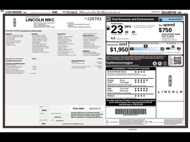 2016 Lincoln MKC Select