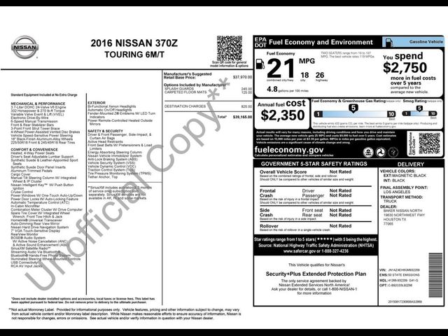 2016 Nissan 370Z Touring