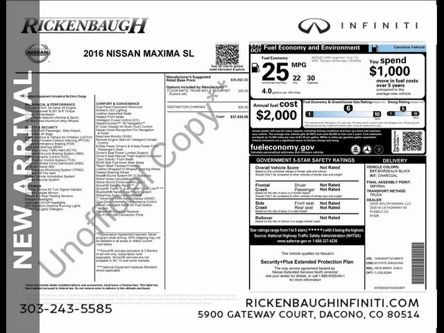 2016 Nissan Maxima 3.5 SL