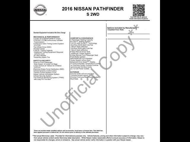 2016 Nissan Pathfinder S