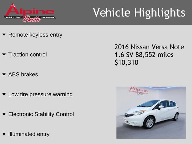 2016 Nissan Versa Note S
