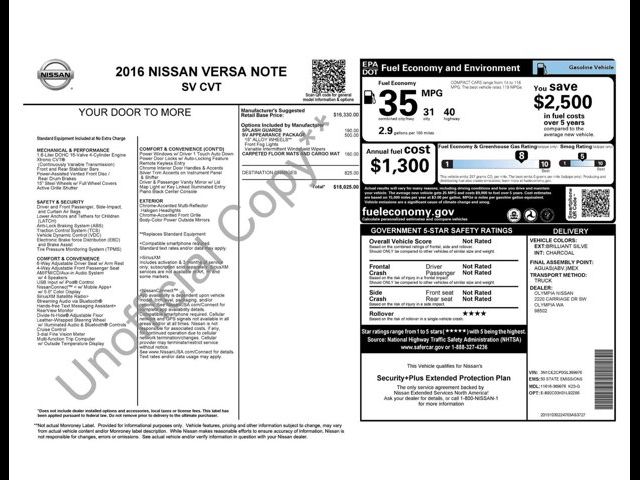 2016 Nissan Versa Note SV