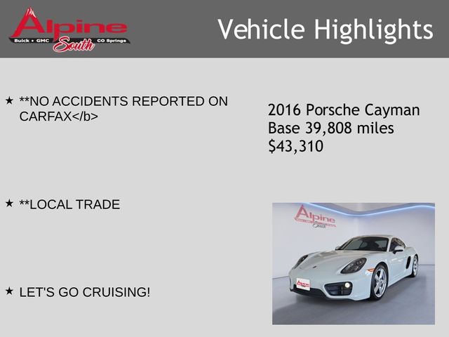 2016 Porsche Cayman Base