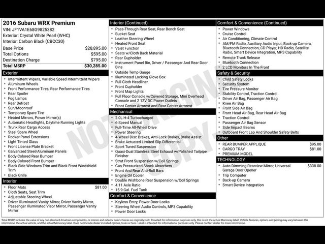 2016 Subaru WRX Premium