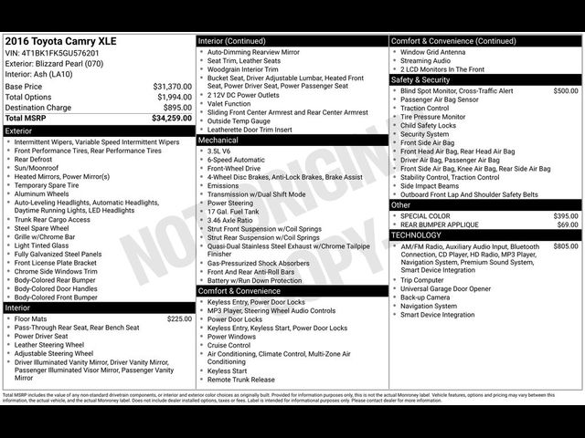 2016 Toyota Camry XLE