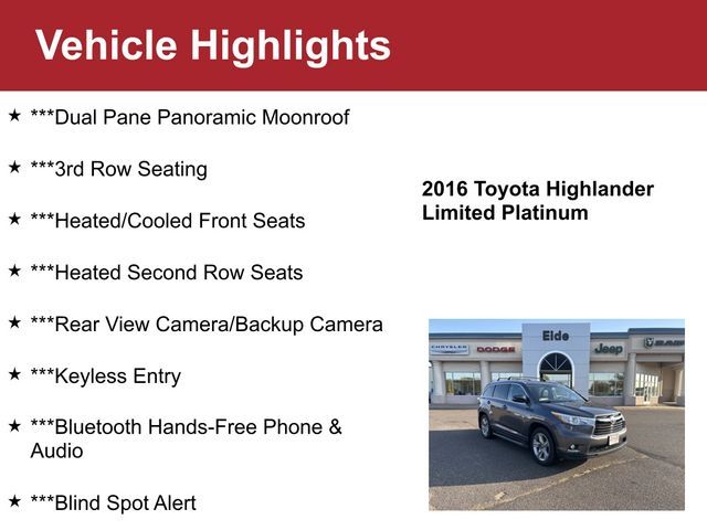 2016 Toyota Highlander Limited Platinum