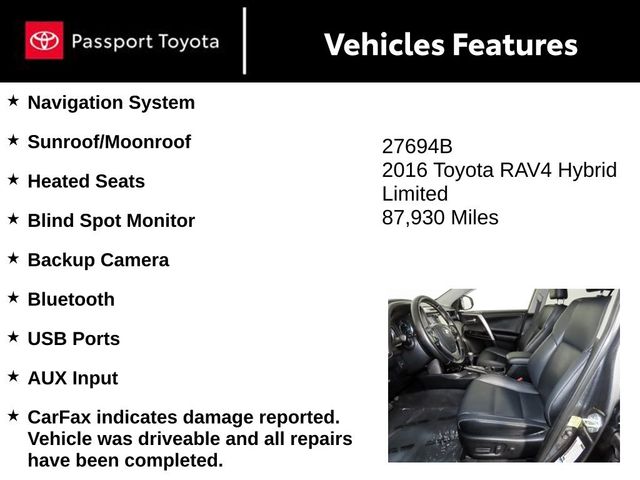 2016 Toyota RAV4 Hybrid Limited