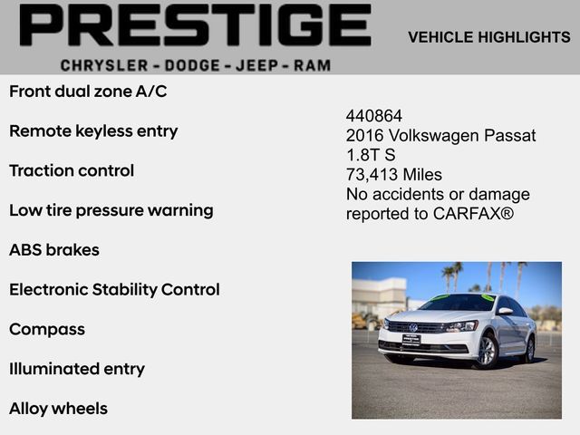 2016 Volkswagen Passat 1.8T S