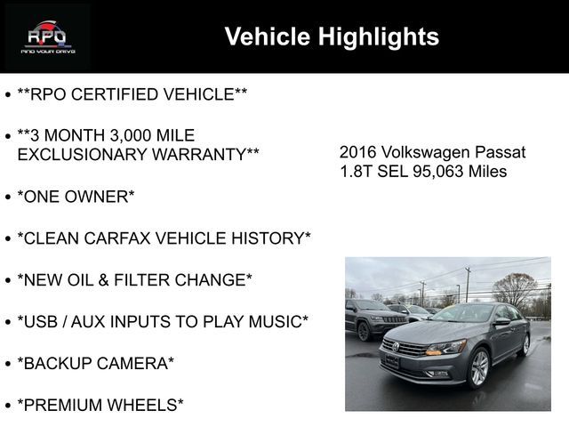 2016 Volkswagen Passat 1.8T SEL