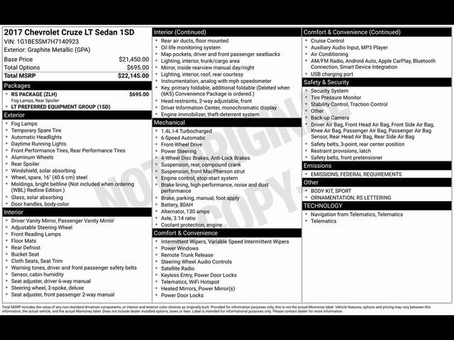 2017 Chevrolet Cruze LT
