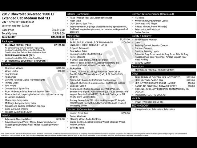 2017 Chevrolet Silverado 1500 LT
