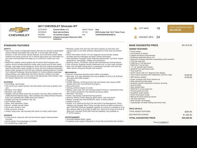 2017 Chevrolet Silverado 1500 Work Truck