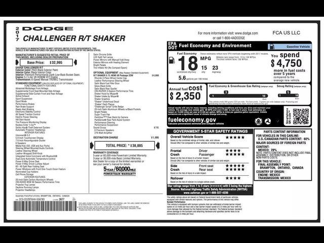2017 Dodge Challenger R/T Shaker