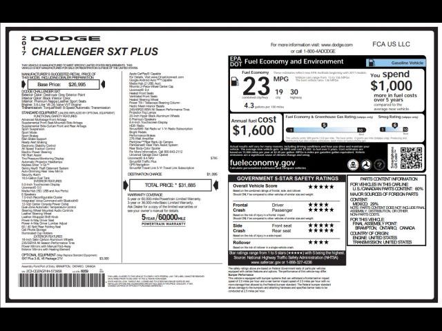 2017 Dodge Challenger SXT Plus