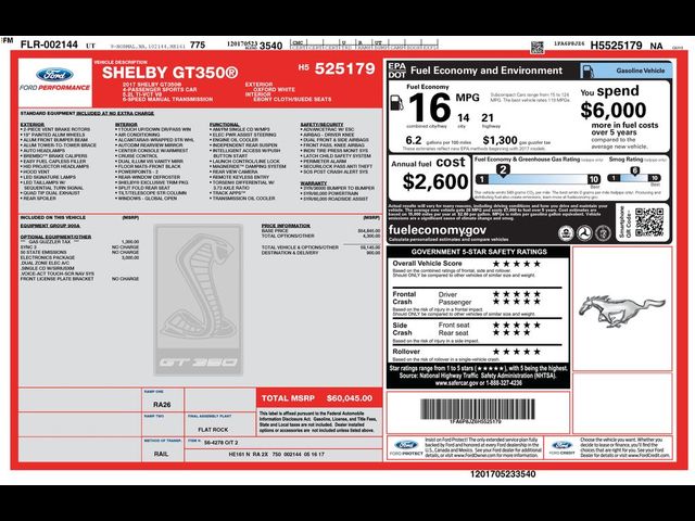 2017 Ford Mustang Shelby GT350