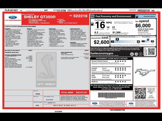2017 Ford Mustang Shelby GT350