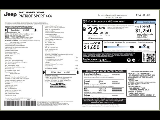 2017 Jeep Patriot Sport