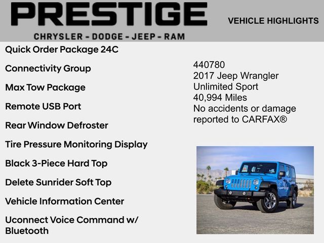 2017 Jeep Wrangler Unlimited Sport