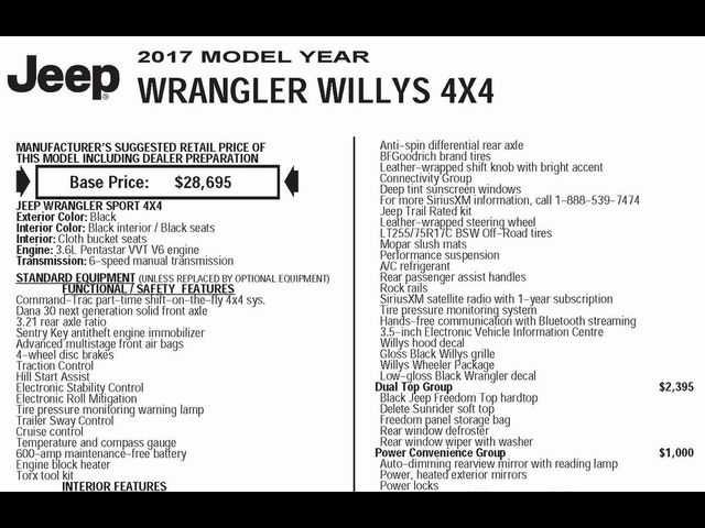 2017 Jeep Wrangler Willys Wheeler