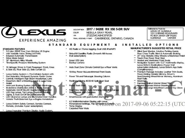 2017 Lexus RX 350