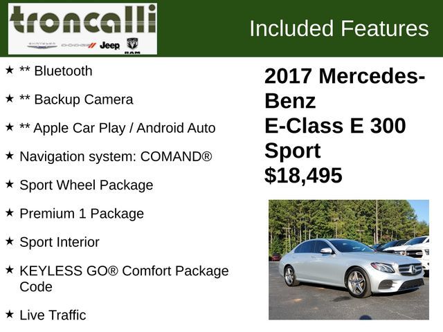 2017 Mercedes-Benz E-Class 300 Sport