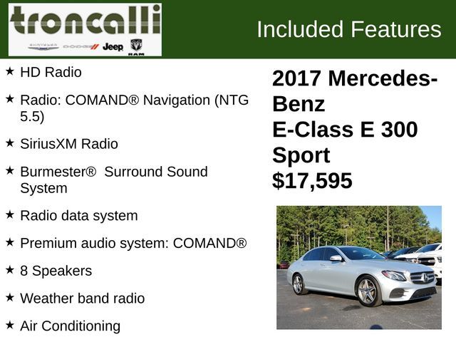 2017 Mercedes-Benz E-Class 300 Sport