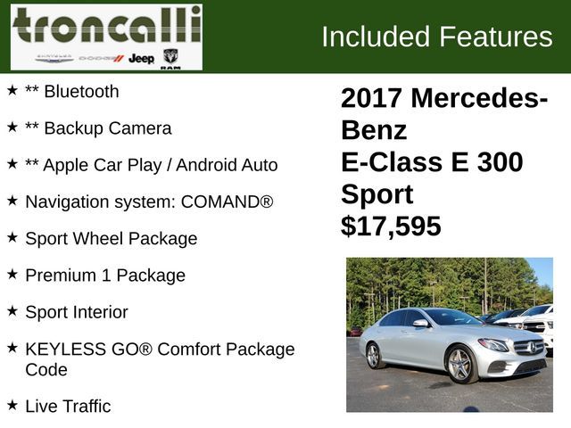 2017 Mercedes-Benz E-Class 300 Sport