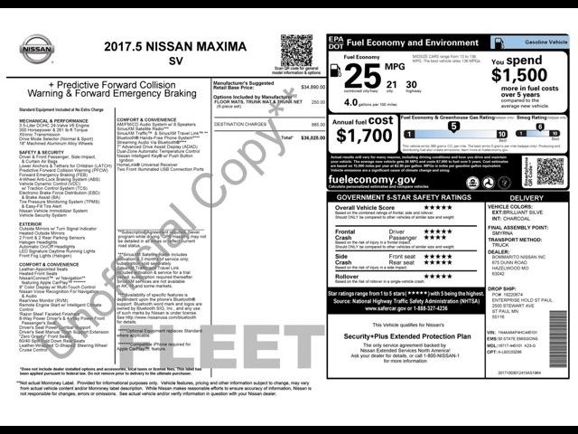 2017 Nissan Maxima SV