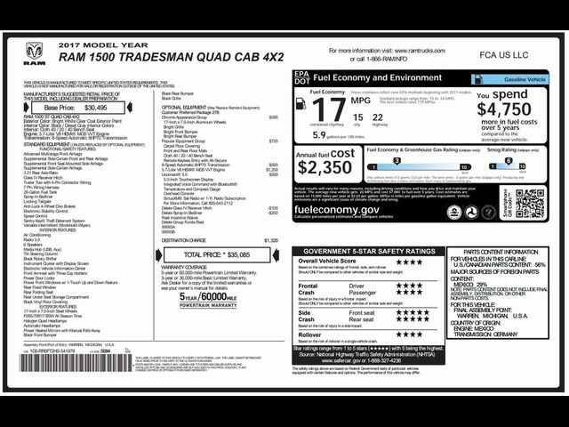 2017 Ram 1500 Tradesman