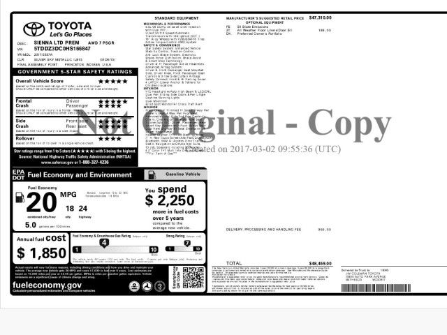 2017 Toyota Sienna Limited Premium