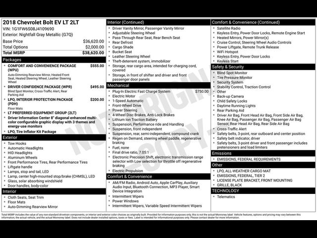 2018 Chevrolet Bolt EV LT