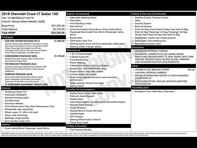 2018 Chevrolet Cruze LT