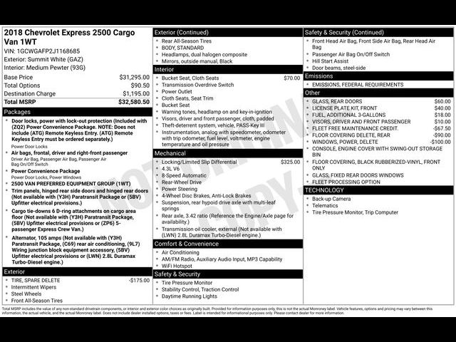 2018 Chevrolet Express Base