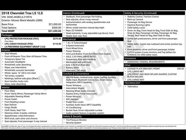 2018 Chevrolet Trax LS